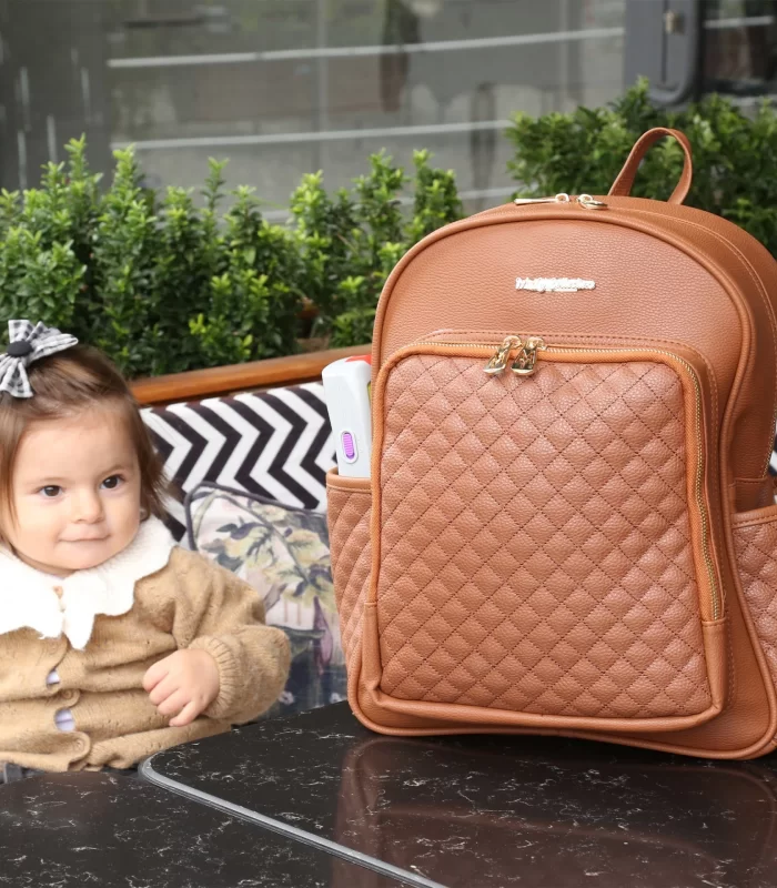 M&Y Dust Deri Anne Bebek Bakım Sırt Çantası 7130 Taba