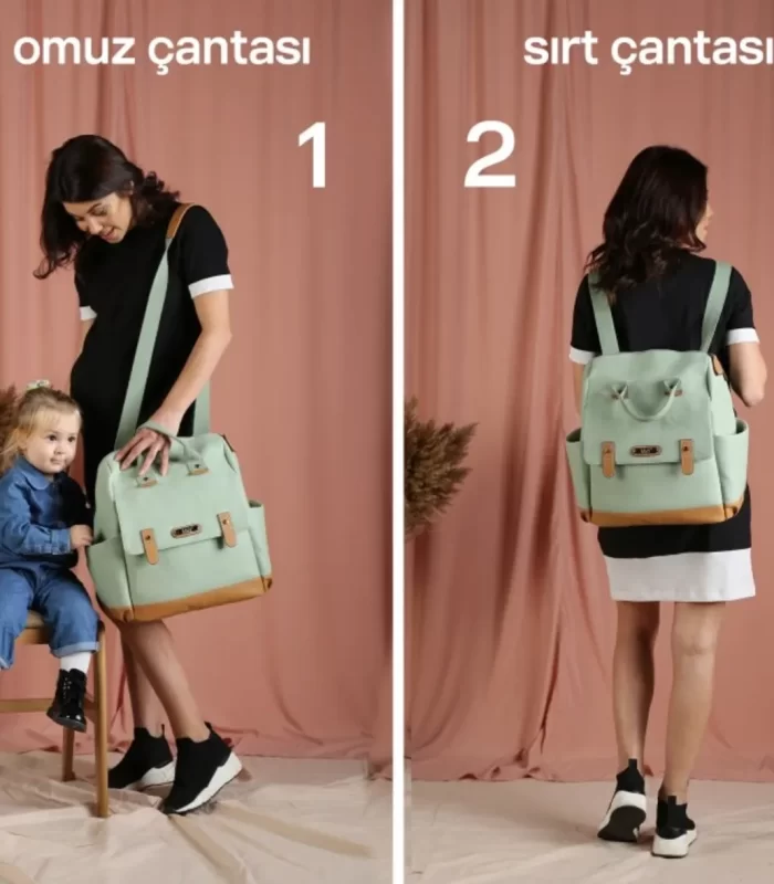 M&Y Holifera Deri Anne Bebek Bakım Sırt Çantası 7260 Taba