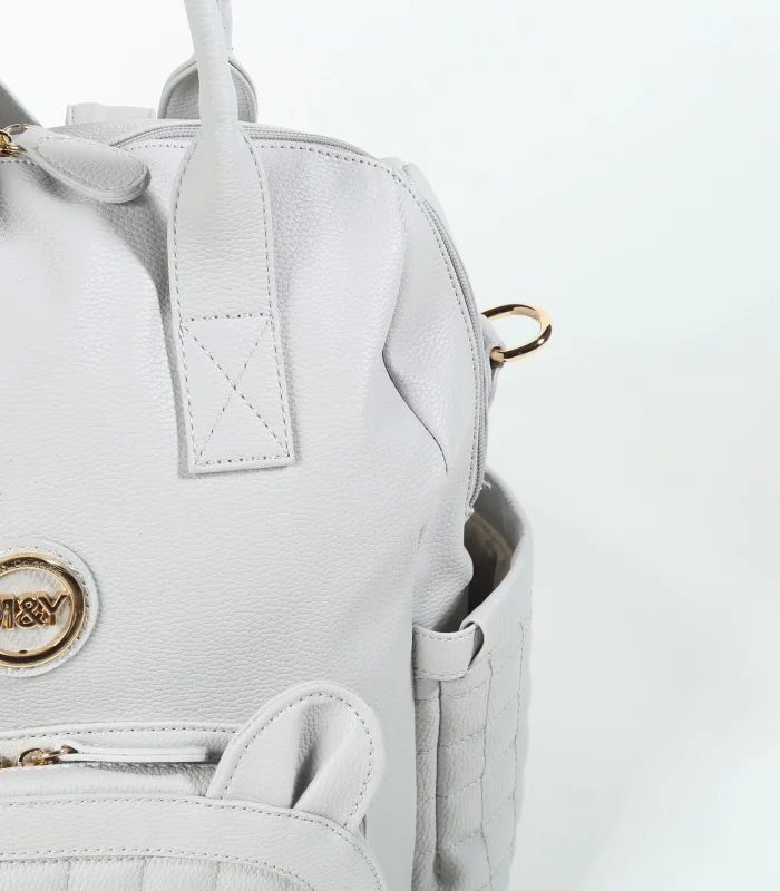 M&y Kitty Deri Anne Bebek Bakım Sırt Çantası 7271 Gri