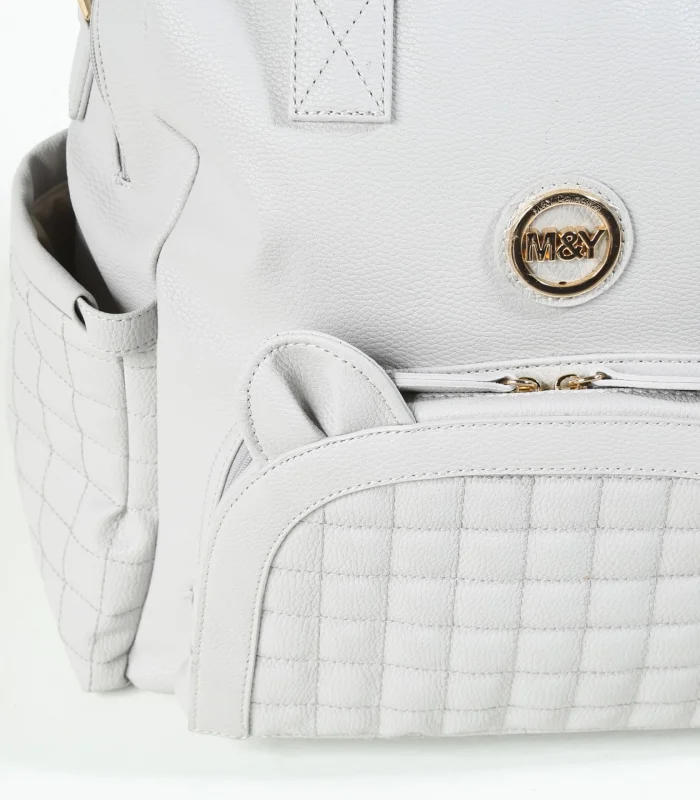 M&y Kitty Deri Anne Bebek Bakım Sırt Çantası 7271 Gri