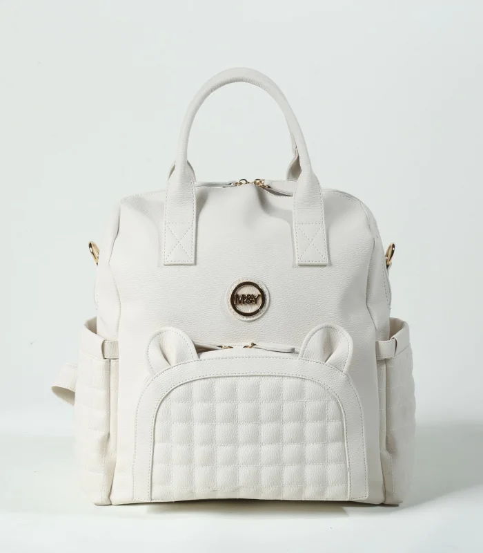 M&y Kitty Deri Anne Bebek Bakım Sırt Çantası 7271 Krem