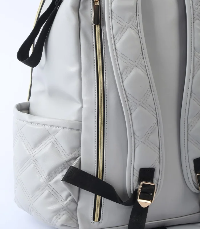 M&Y Oeste Deri Anne Bebek Bakım Sırt Çantası 7300 Gri