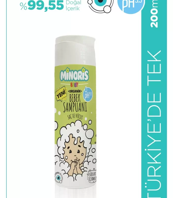 Minoris Baby Organik Bebek Saç ve Vücut Şampuanı 200ml