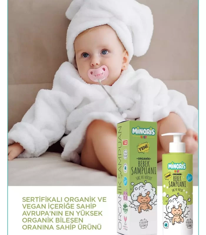 Minoris Baby Organik Bebek Saç ve Vücut Şampuanı 200ml