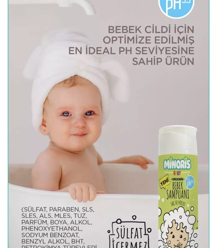 Minoris Baby Organik Bebek Saç ve Vücut Şampuanı 200ml