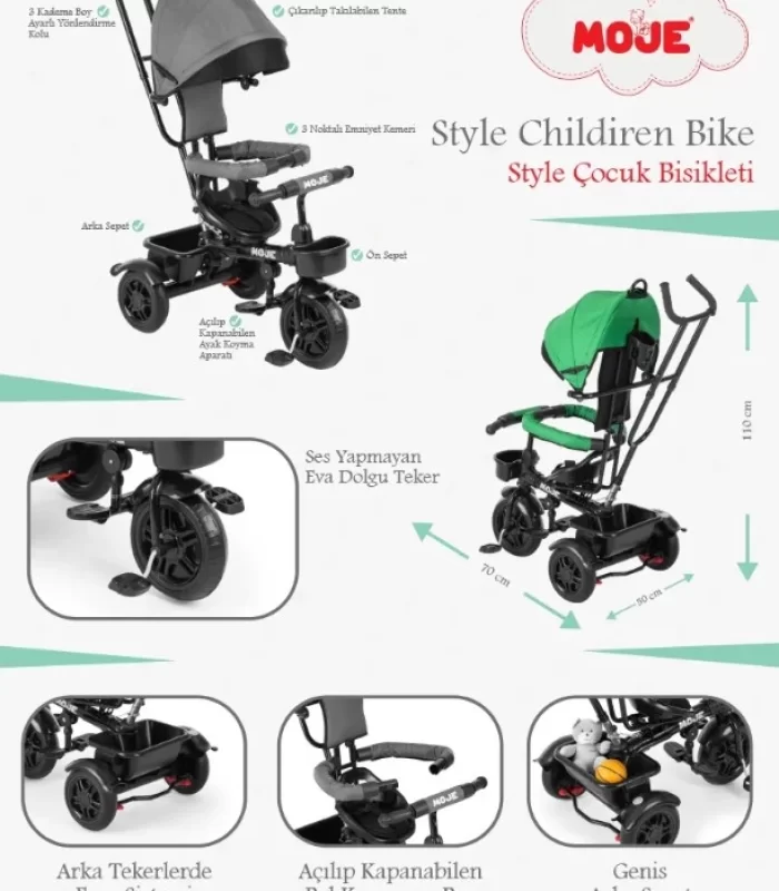 Moje Style 3 Tekerlekli Çocuk Bisikleti Bej