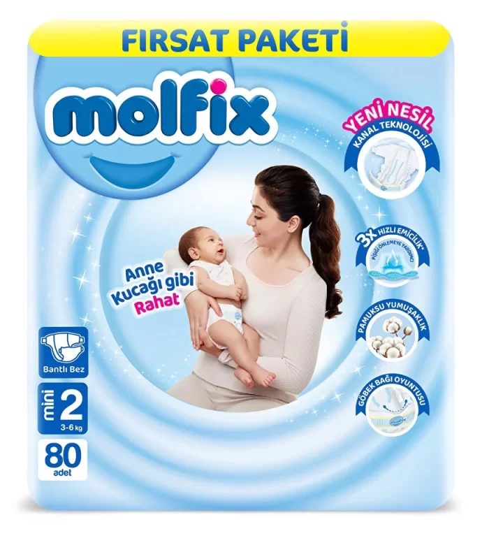 Molfix Bebek Bezi Fırsat Paketi 2 Beden 3-6 Kg 80 Adet