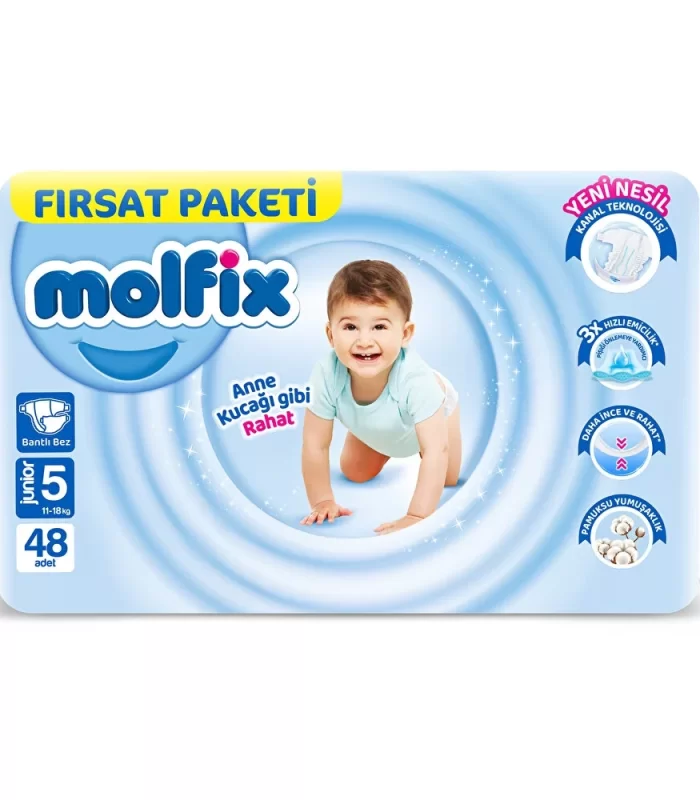 Molfix Bebek Bezi Fırsat Paketi 5 Beden 11-18 Kg 48 Adet