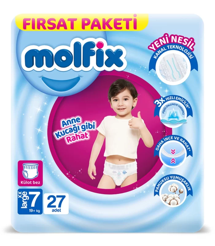 Molfix Külot Bez Fırsat Paketi 7 Beden 19+ Kg 27 Adet