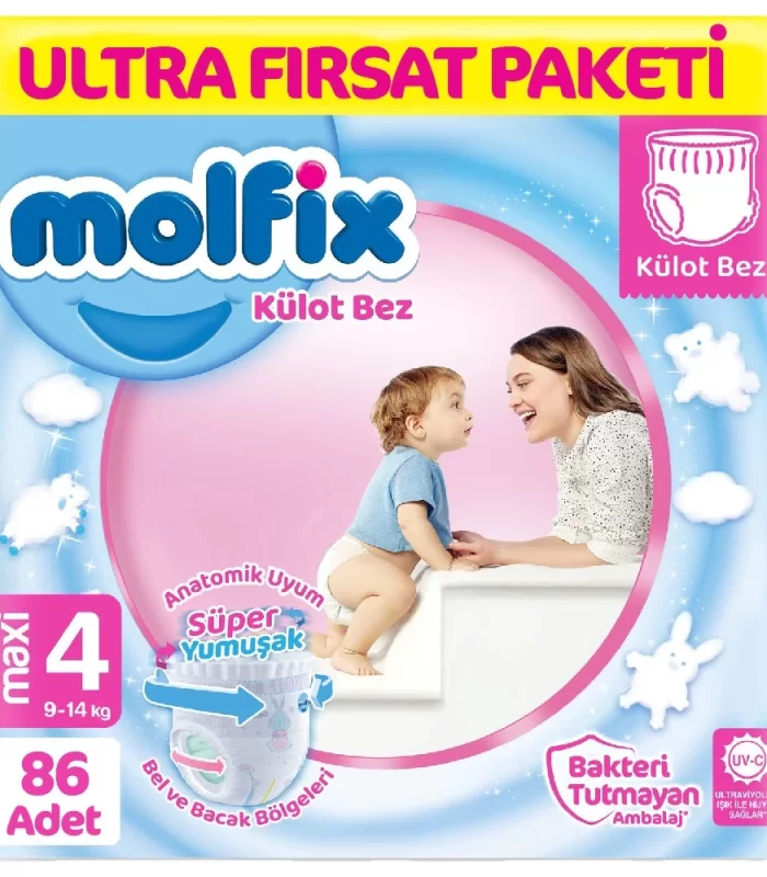 Molfix Külot Bez Ultra Fırsat Paketi 4 Beden 9-14 Kg 86 Adet