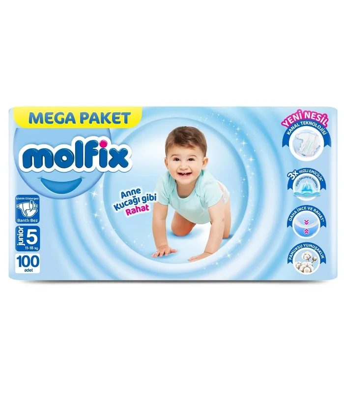 Molfix Mega Paket Bebek Bezi 5 Beden 11-18 Kg 100 Adet