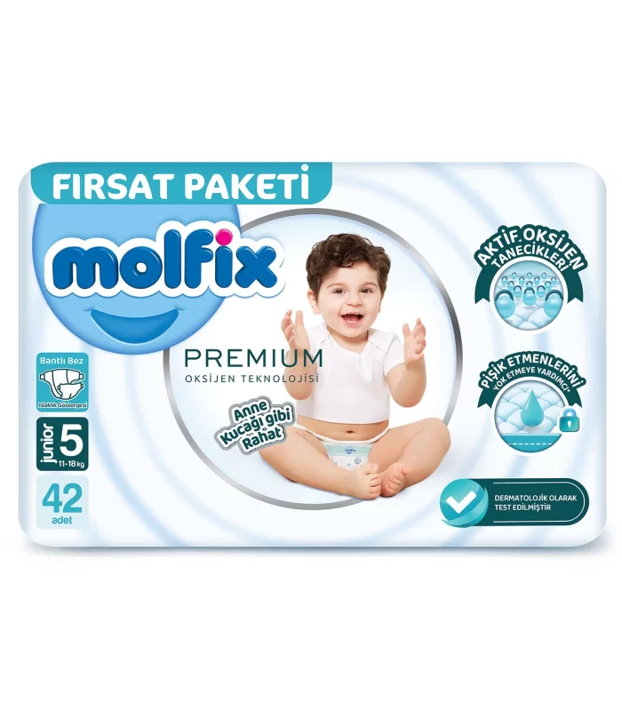 Molfix Premium Bebek Bezi Fırsat Paketi 5 Beden 11-18 Kg 42 Adet