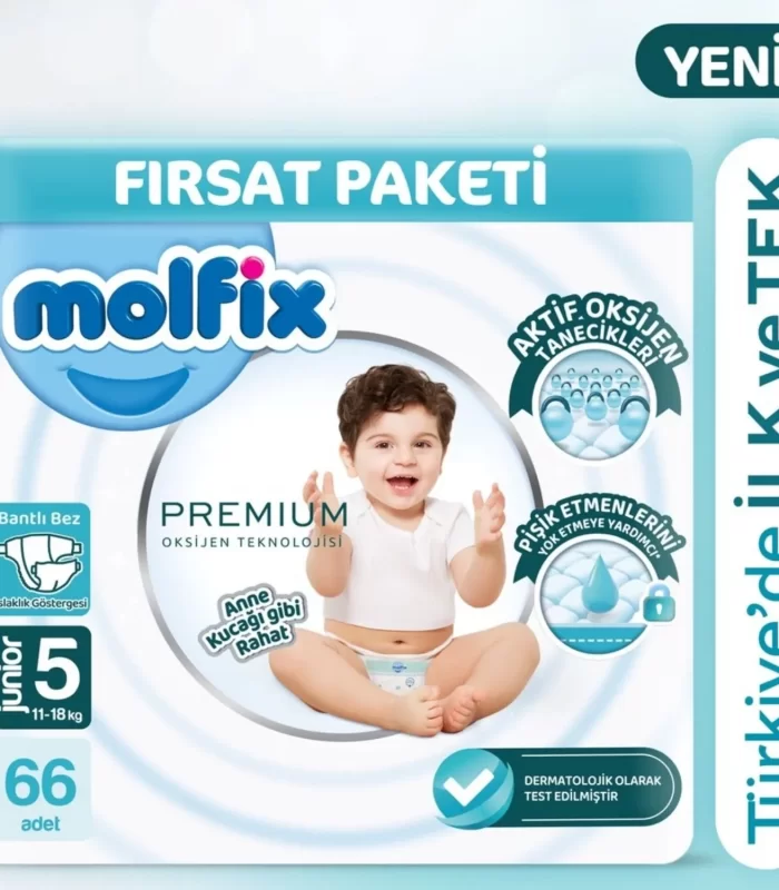 Molfix Premium Bebek Bezi Ultra Fırsat Paketi 5 Beden 11-18 Kg 66 Adet