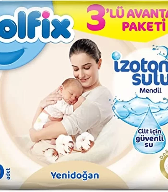 Molfix Yenidoğan İzotonik Sulu Doğal Pamuk Islak Havlu Mendil 3Lü 150 Yaprak