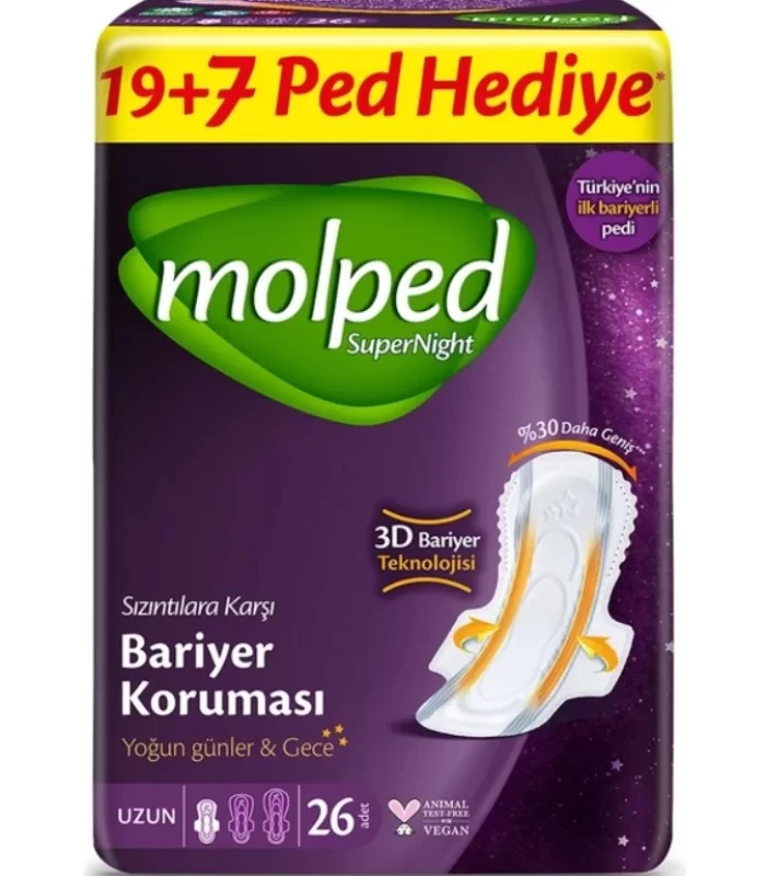 Molped Süpernight Süper Gece Ped 26 Adet