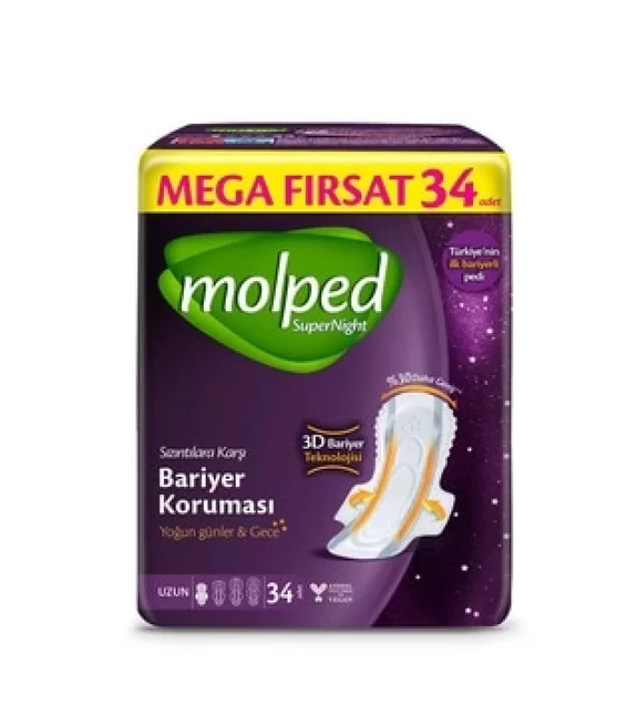Molped Süpernight Uzun Ped Mega 34 Adet