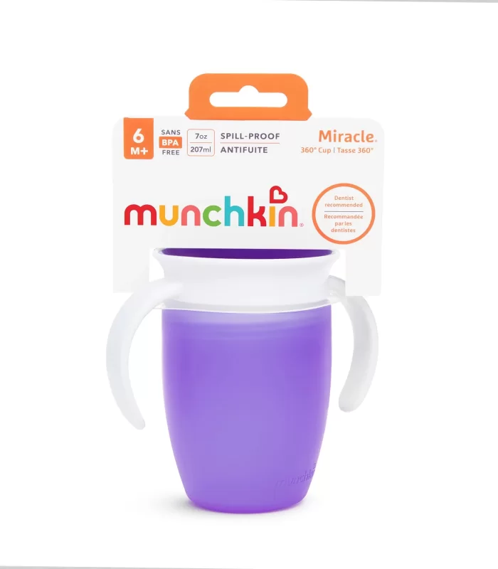 Munchkin Mucize 360° Alıştırma Bardağı 6 Ay+ 207 Ml Mor