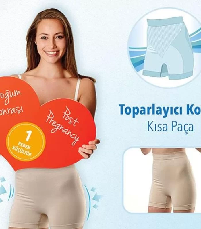 Mycey Doğum Sonrası Toparlayıcı Korse Kısa Paça Ekru