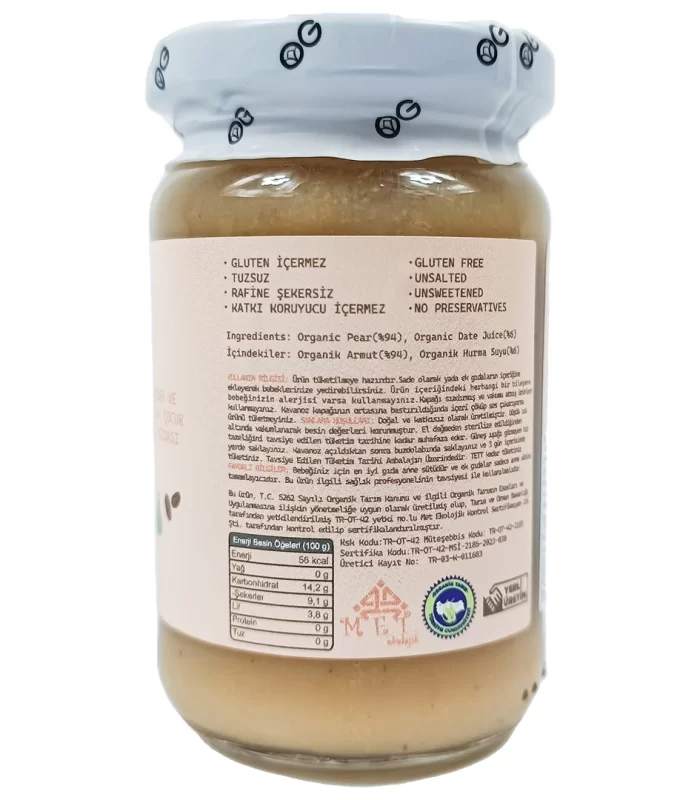Og Natural Organik Hurmalı Armut Püresi 105 Gr