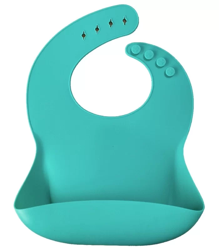 OiOi Basics Silikon Mama Önlüğü Aqua Green