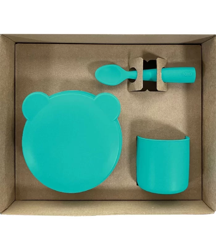 Oioi Blw I Silikon Beslenme Seti 3lü (kaseli) Aqua Green