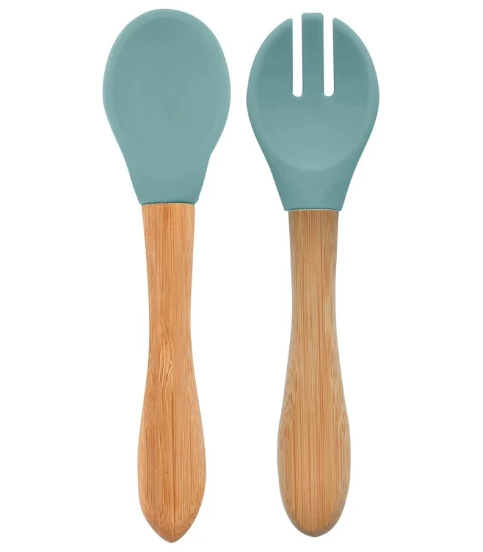 OiOi Mama Kaşığı ve Çatal Seti Aqua Green