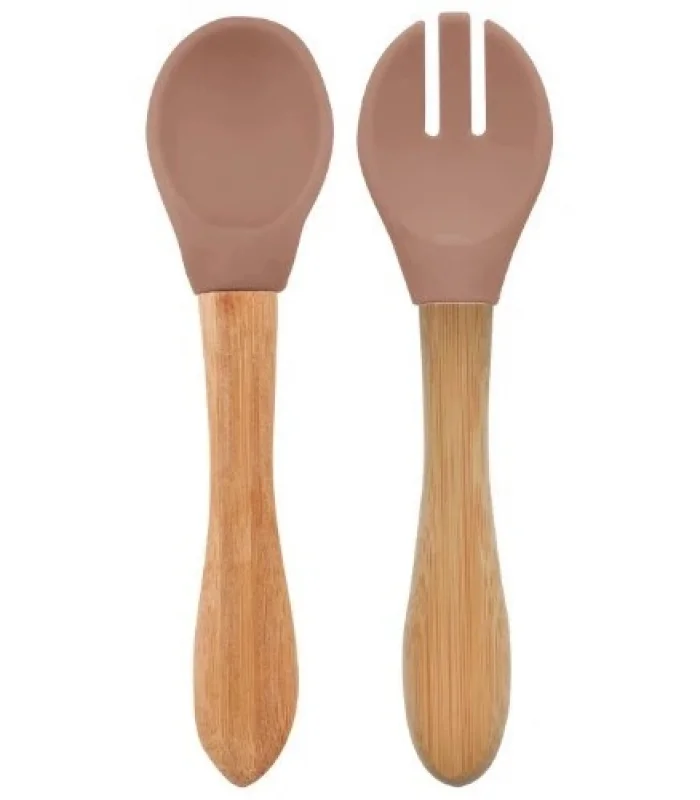 Oioi Mama Kaşığı Ve Çatal Seti Woody Brown