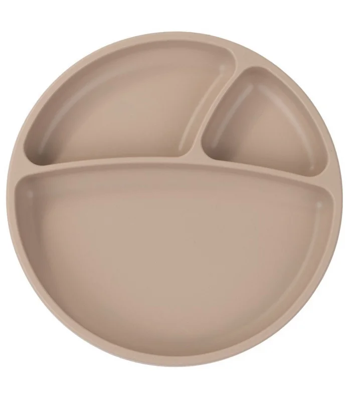 OiOi Porsiyon Vakum Tabanlı Silikon Tabak Bubble Beige