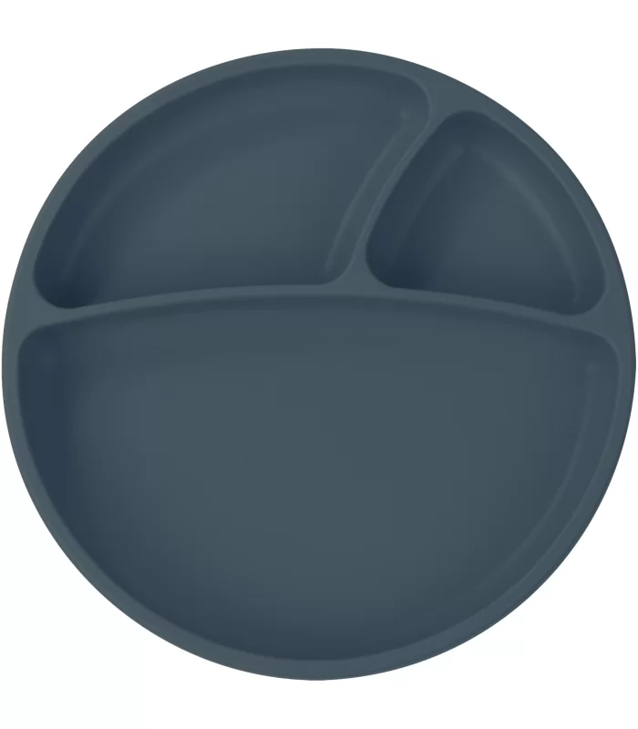 OiOi Porsiyon Vakum Tabanlı Silikon Tabak Deep Blue