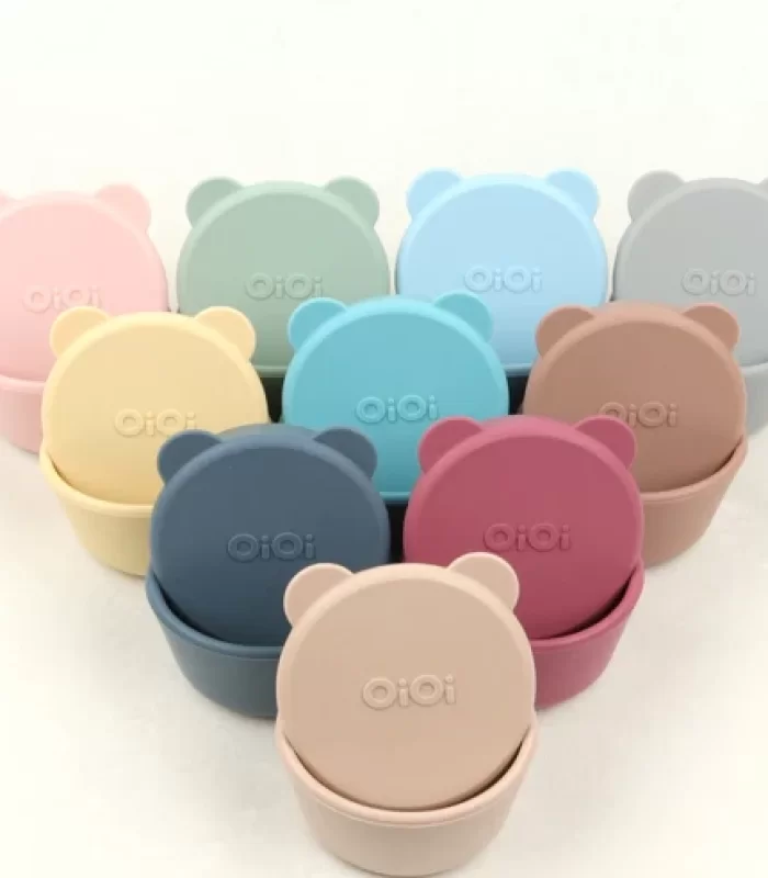Oioi Silikon Kapaklı Mini Kase 2li Mini Bites River Green / Powder Grey