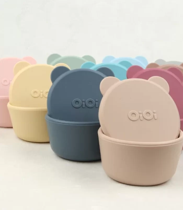 Oioi Silikon Kapaklı Mini Kase 2li Mini Bites River Green / Powder Grey