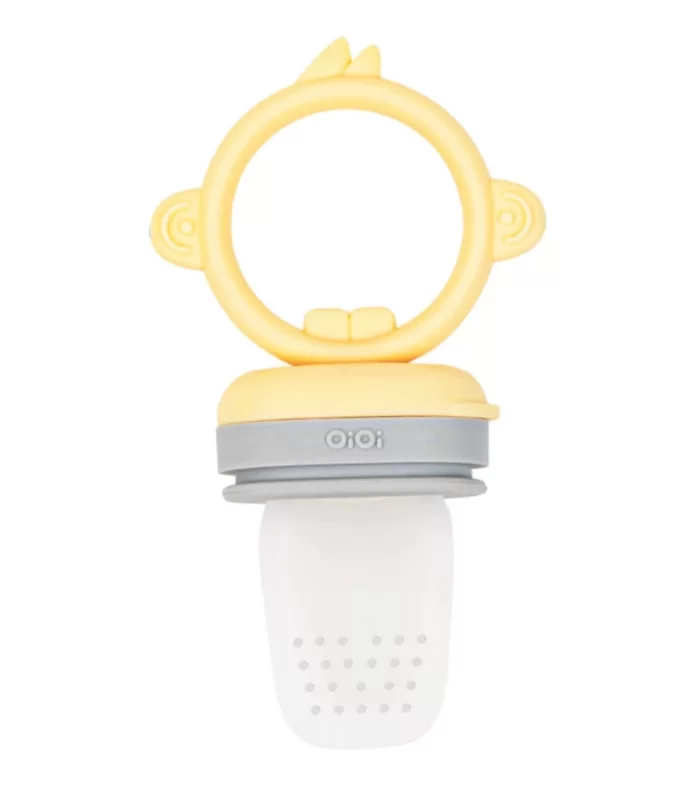 Oioi Silikon Püre Meyve Sebze Emziği Mellow Yellow / Powder Grey