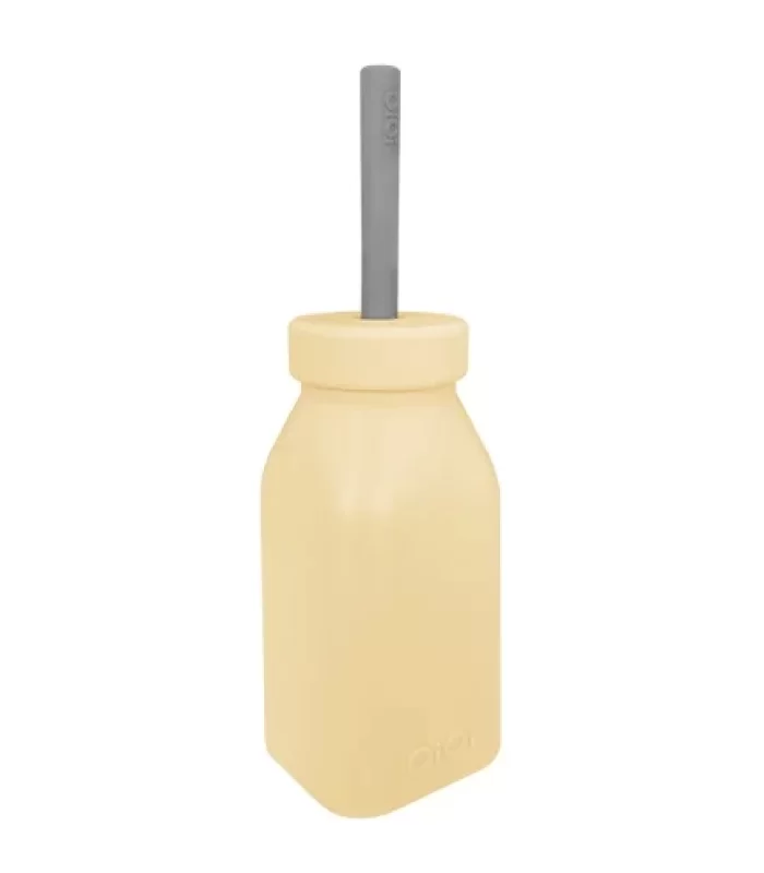 Oioi Şişe + Pipet 200ml Mellow Yellow / Powder Grey