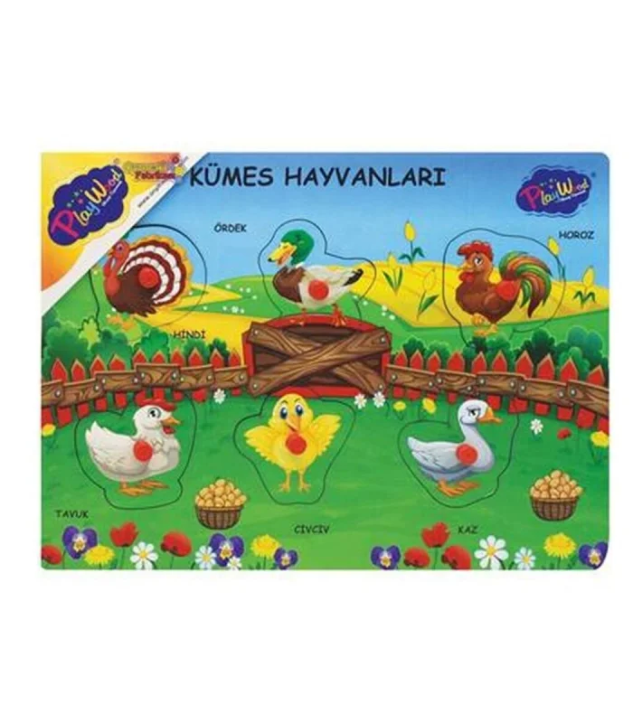 ONY-191-192-193 AHŞAP TUTMALI ÇİFTLİK SEVİMLİ KÜMES HAYVANLARI