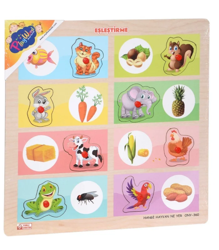 ONY-360-361 Onyıl, Ahşap Tutmalı Eşleştirme - Hangi Hayvan Ne Yer