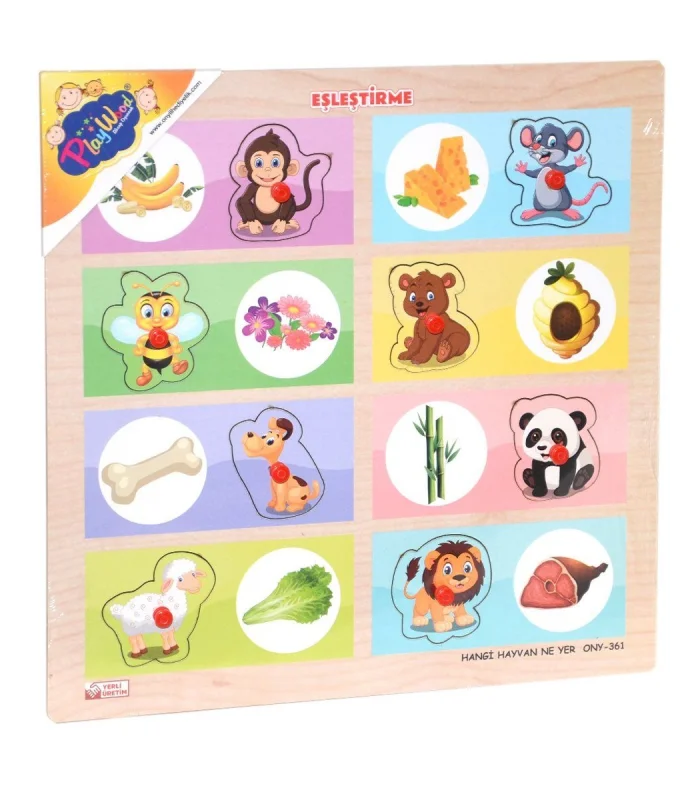 ONY-360-361 Onyıl, Ahşap Tutmalı Eşleştirme - Hangi Hayvan Ne Yer