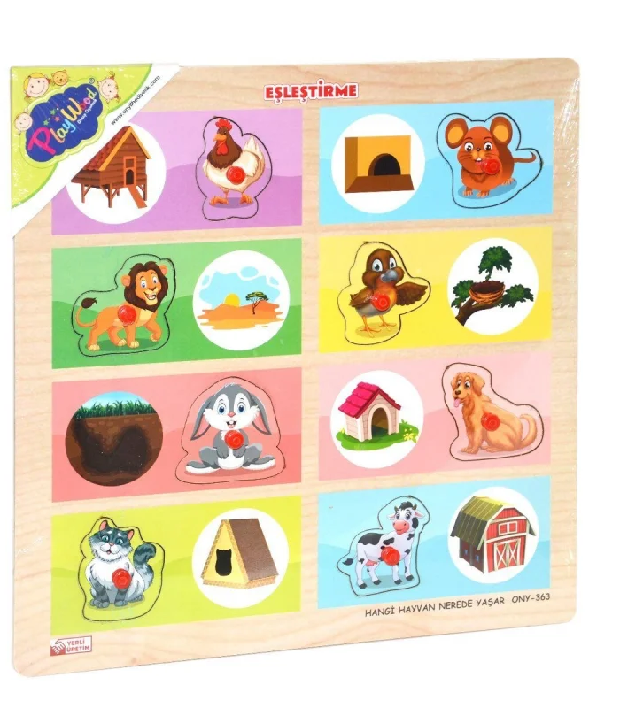 ONY-363-364 Ahşap Tutmalı Eşleştirme Hangi Hayvan Nerede Yaşar -Onyıl