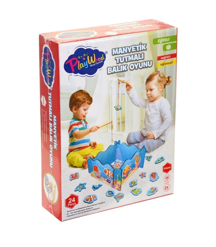 ONY-381 Onyıl, Ahşap, Manyetik Tutmalı Balık Oyunu