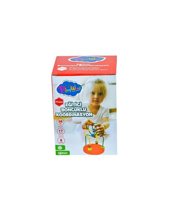 ONY-394  Ahşap Kutuda Mini Boncuklu Koordinasyon - Onyıl Oyuncak