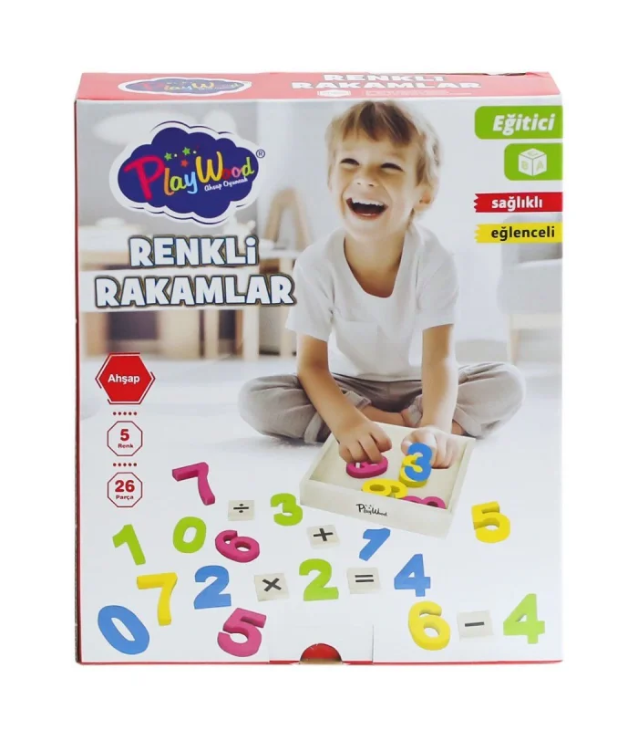 ONY-401 Ahşap Renkli Rakamlar 26 Parça -Onyıl Oyuncak