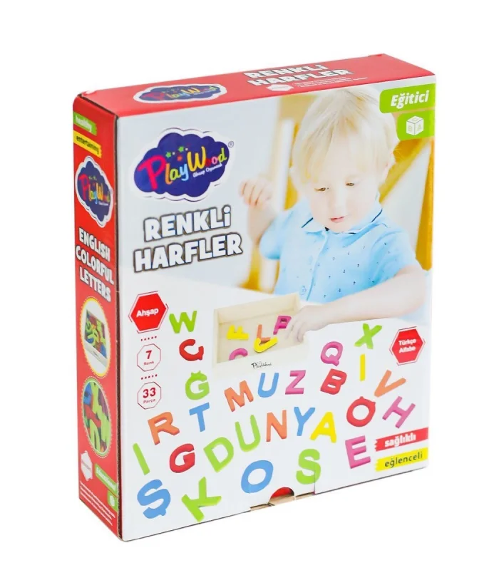ONY-402 Ahşap Renkli Harfler 33 Parça -Onyıl Oyuncak