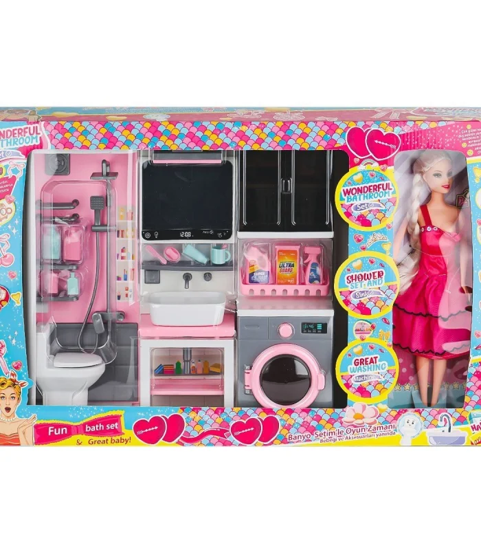OYD-02393 Bebek ile Banyo Seti Oyun Zamanı -Oydaş Oyuncak