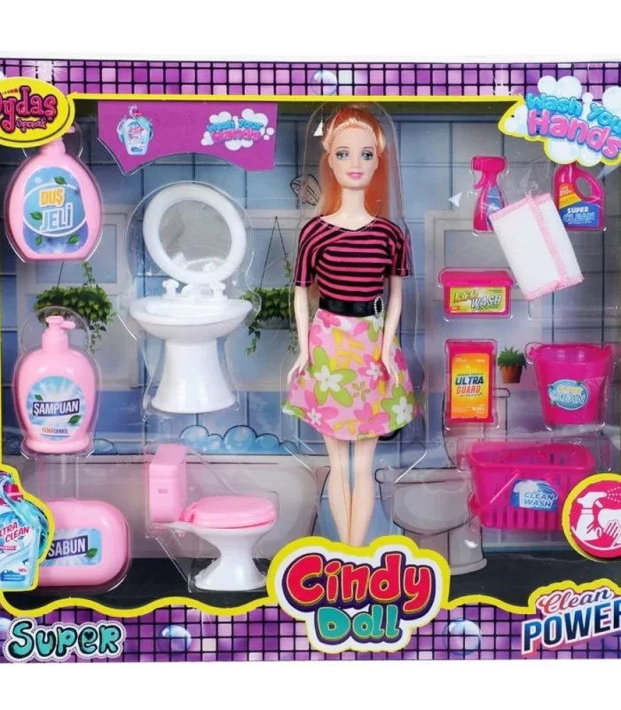 Oydaş Cindy Doll Lavabo & Temizlik Set Bebek 2452