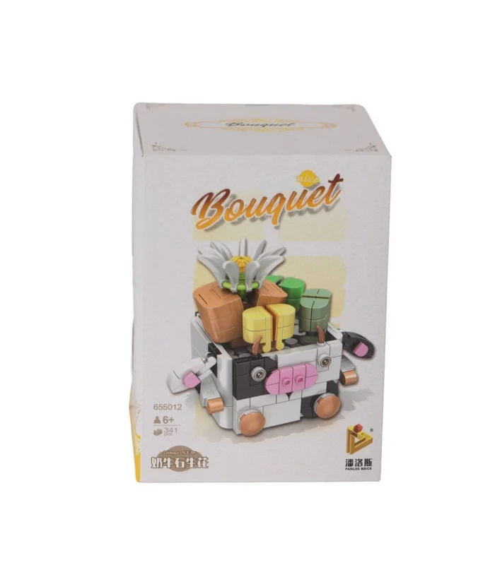 P655012 PANLOS HAYVAN SAKSILARI BUKET SETLERİ İNEK 341 PARÇA BLOCK OYUNCAK