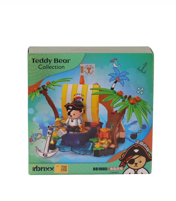 P881005 PANLOS TEDDY AYI KOLEKSİYONU KORSAN 190 PARÇA BLOCK OYUNCAK