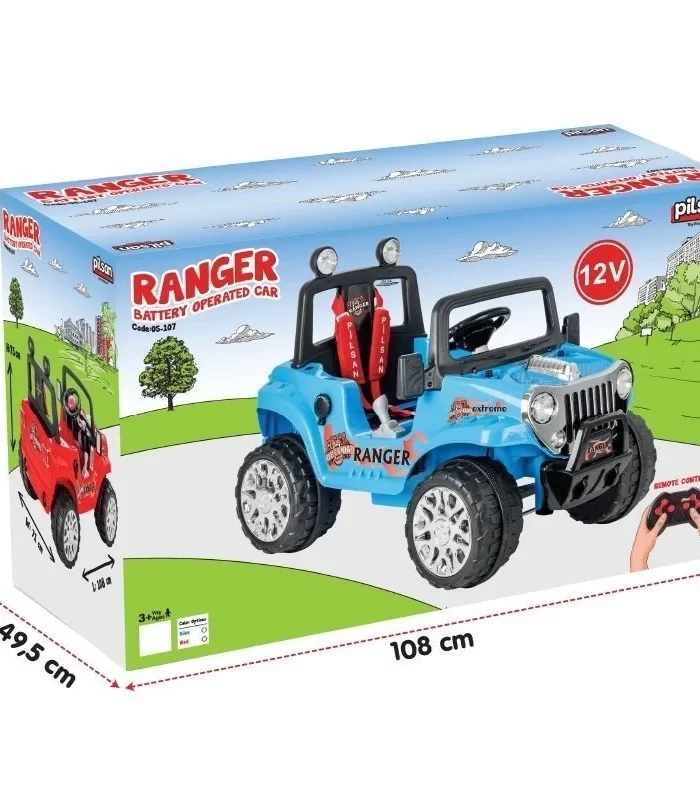 Pilsan Ranger Uzaktan Kumandalı Akülü Araba 12 Volt 05-107 Metalik Mavi