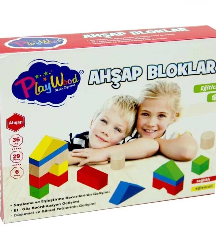PlayWood 29 Parça Ahşap Bloklar