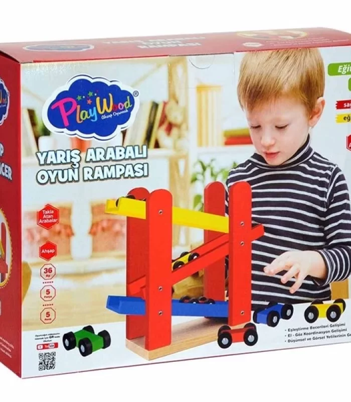 PlayWood Ahşap Otopark 5 Araba İlaveli 382