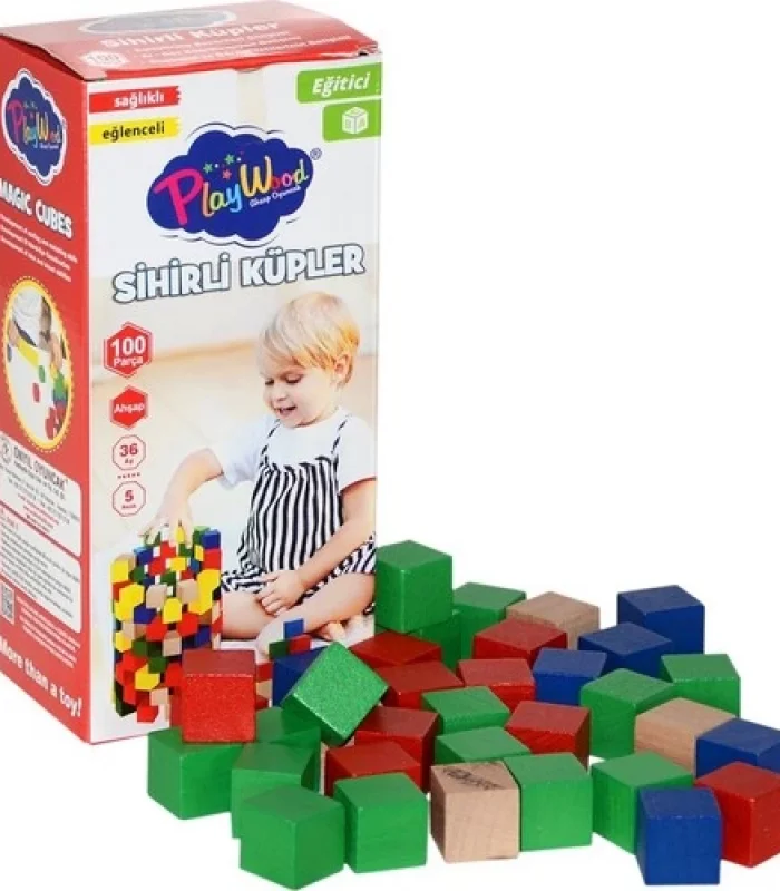 PlayWood Ahşap Sihirli Küpler 100 Parça 359