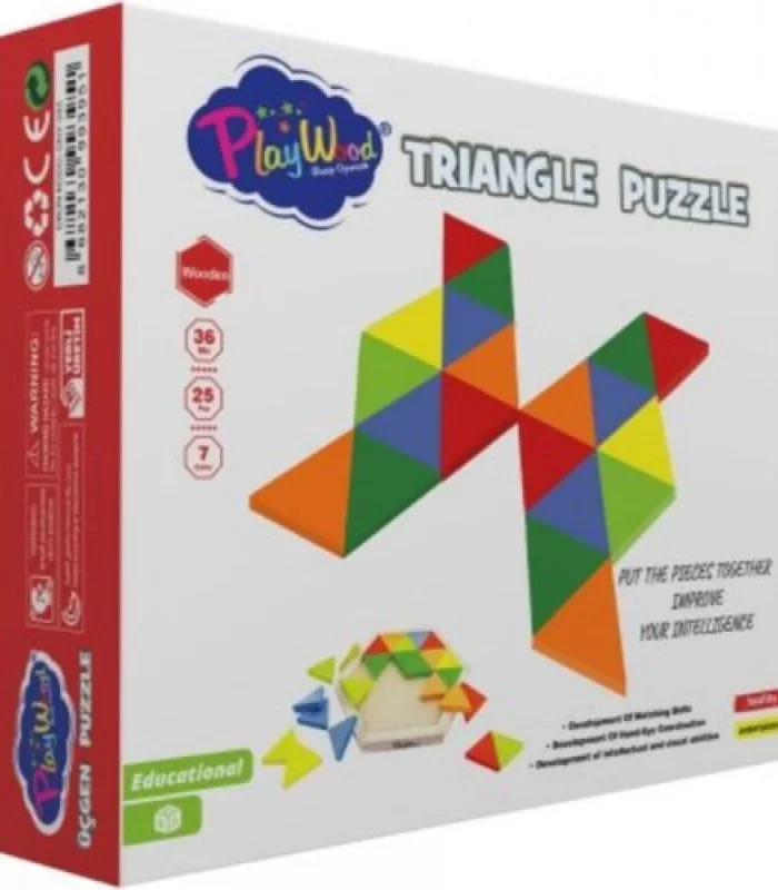 PlayWood Ahşap Üçgen Puzzle 24 Parça 395